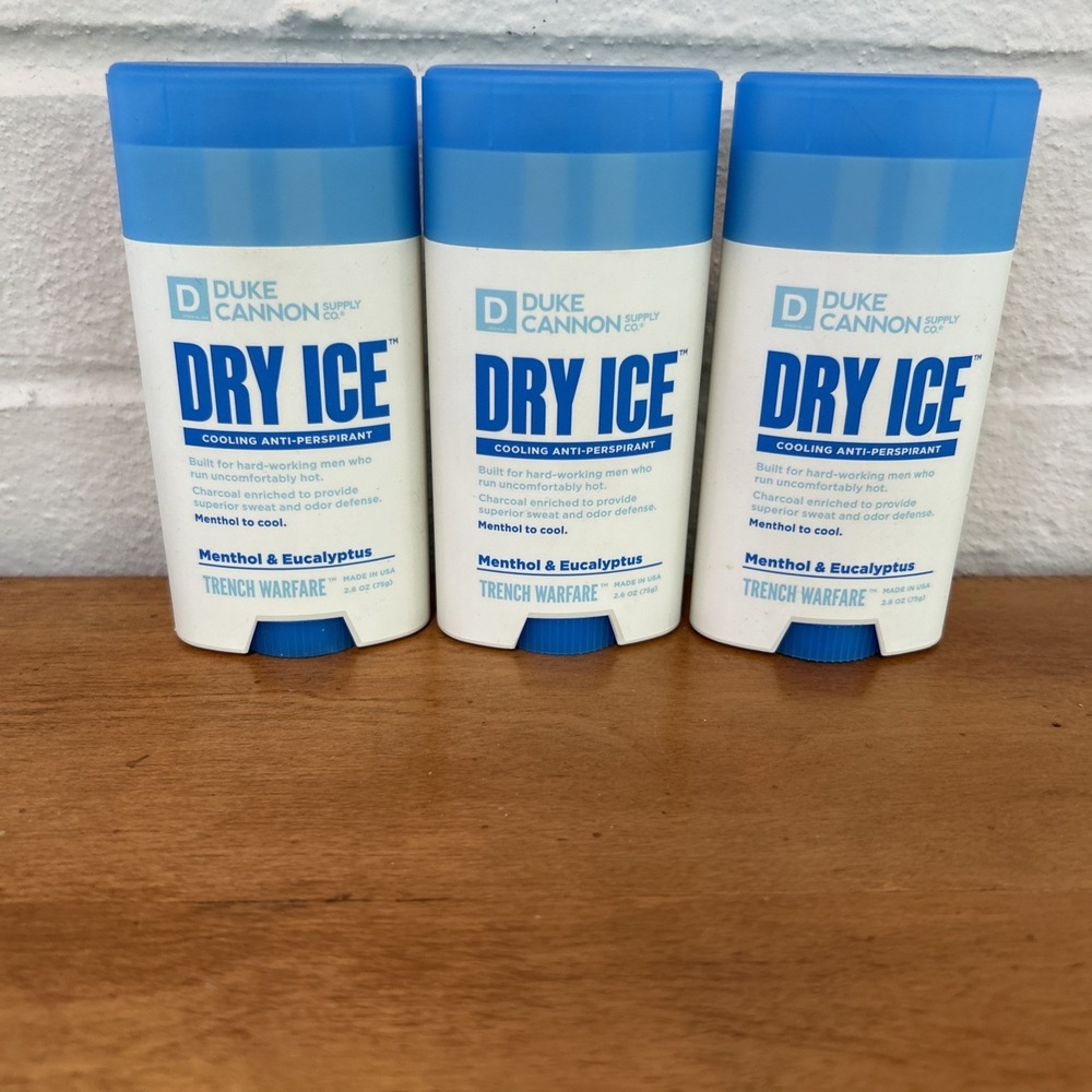 3X Duke Cannon Dry Ice Cooling Deodorant Menthol & Eucalyptus 2.6oz